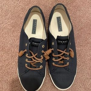 Sperry Shoes, in fair condition. The bottoms are a bit worn, they’re good shoes